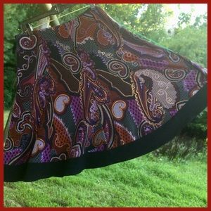 Paisley Print Skirt, sz L